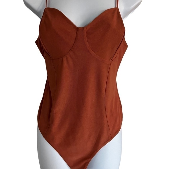 Bar III Tops - Bar III | Burnt Orange Thong Bodysuit | NWT